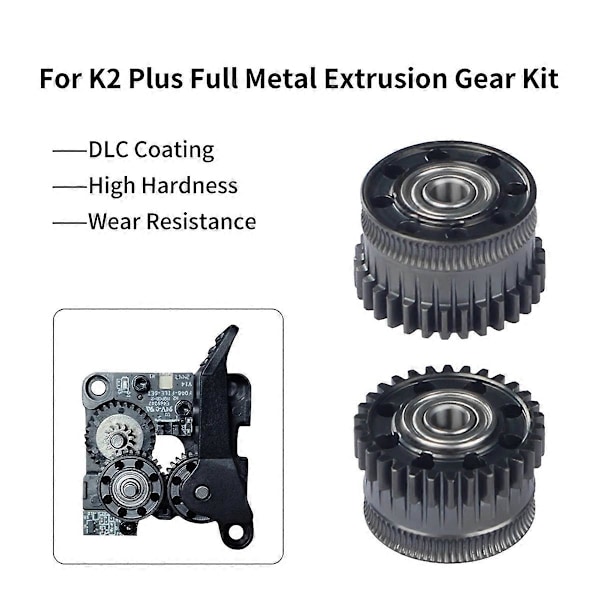 För K2 Plus Uppgraderad Extruder Växelsats Formstål Nickelbelagd Värmematerial för K2 Plus