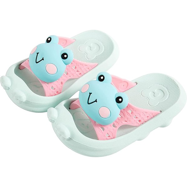 Unisex Slide Sandaler för Småbarn Barn Bad Duschtofflor Sommar Strand Pool Vattenskor Faktisk Skolängd 15.5cm