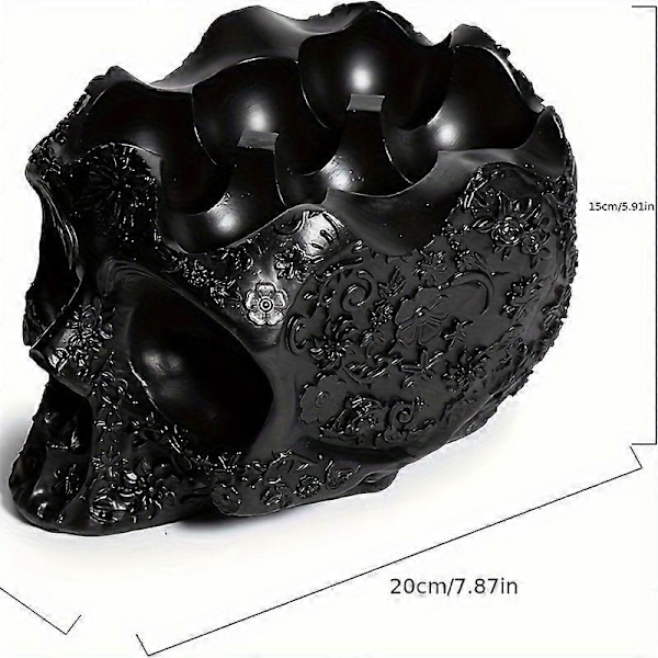 Nye modeller \"Mystical Decor\" Skalleformet Egg Holder i Resin - Slitesterkt Kjøkkenoppbevaringsstativ For 12 Egg