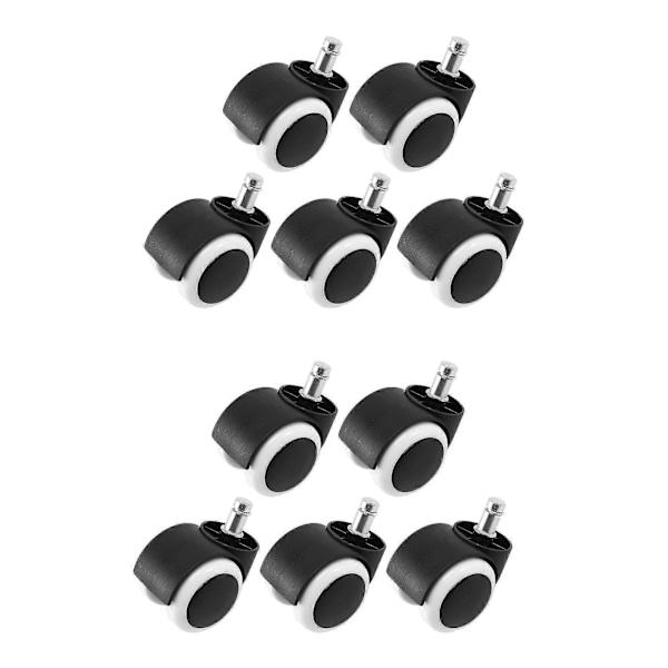 50mm Kontorstol Hjul - Sæt med 10 - Sort & hvid