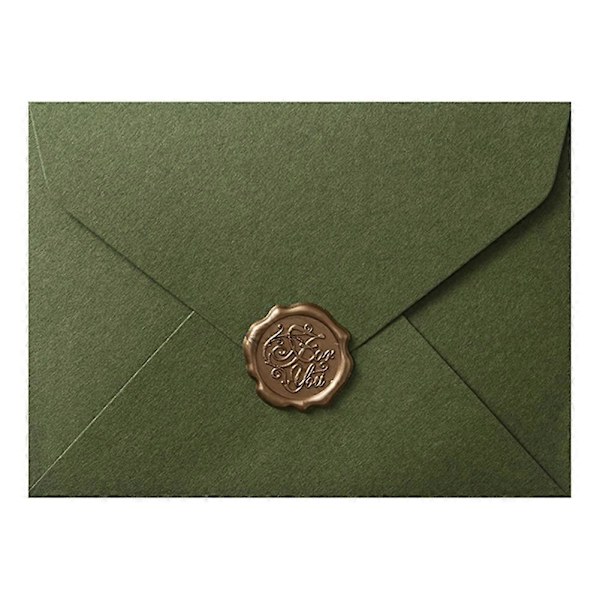 20 stk. Moderne Enkel Konvolutt med Ildlakk Imprint 16x12cm for Bryllupsvelsignelse Takknemlighet Invi