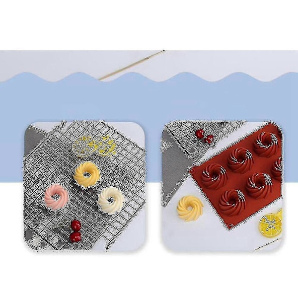 2-pack 6 Håls Munk Swirl Kakform DIY Chokladkaka Bakform