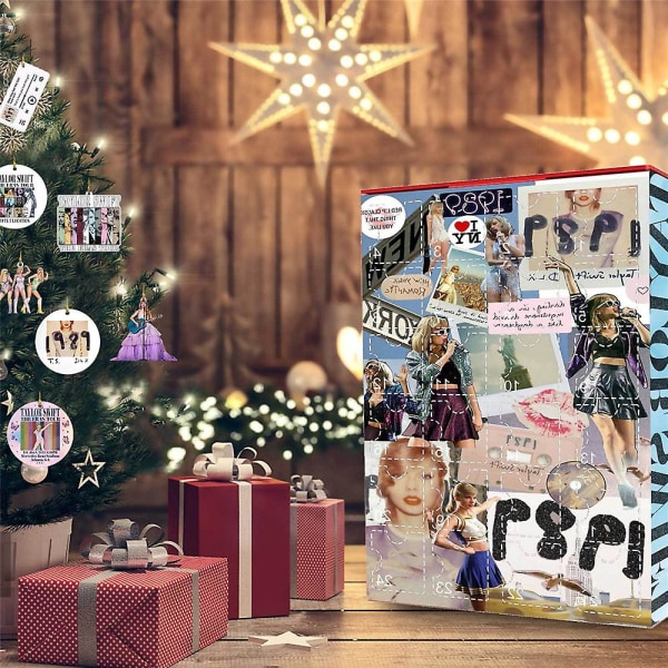 2023 Taylor Swift Fans juleadventskalender 24 dager til jul Nedtellingskalender anheng Blindboks julegave style 4