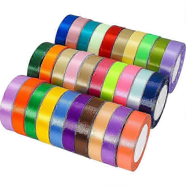 20mm för presentinslagning, 22,86M Dubbelsidigt Satin Polyesterband Ballong-