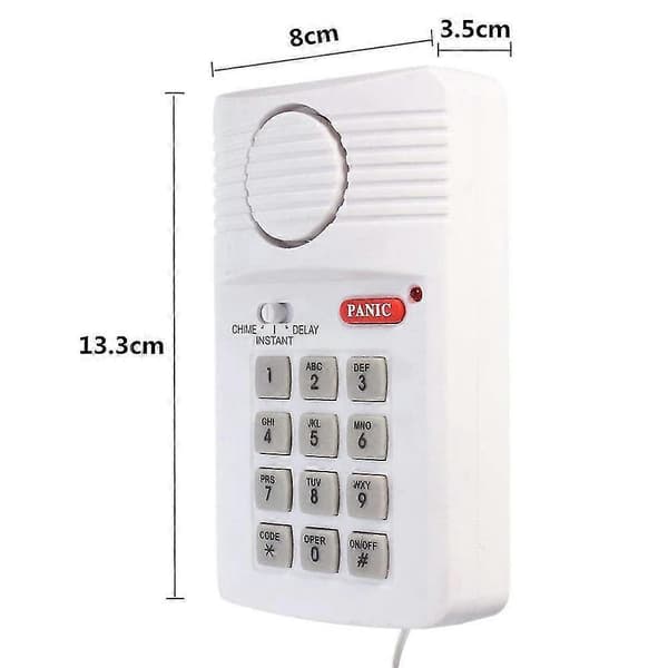 Høylytt Trådløs Dør Alarm Sikkerhetskode Panikk Keypad Kontor Garasje Bod