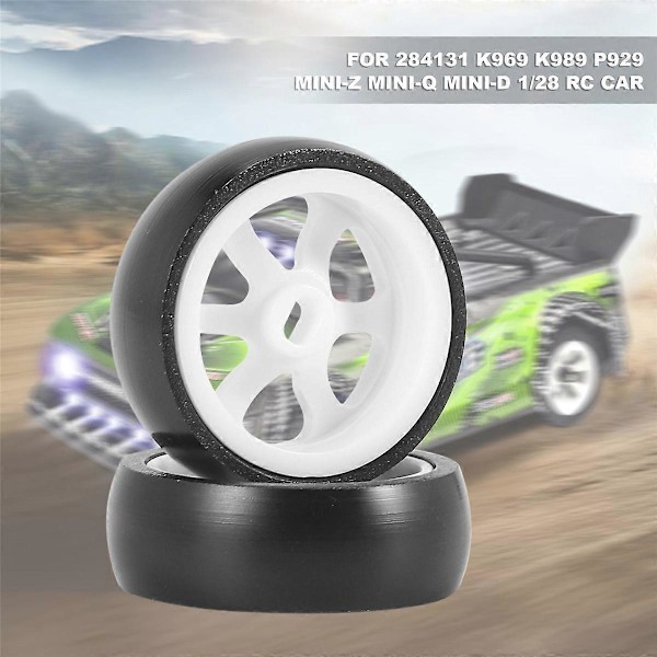 4st Hårda Plast Drift Däck Hjul för Wltoys 284131 K969 K989 P929 Mini-Z Mini-Q Mini-D 1/28 R