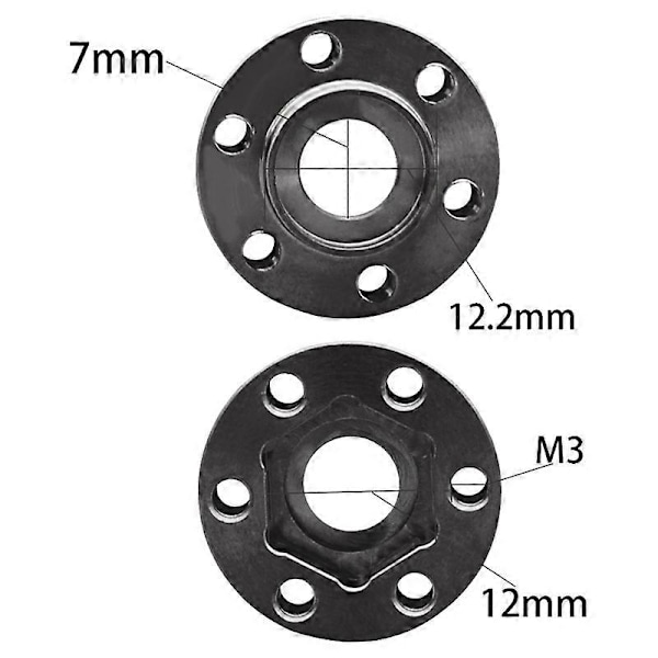 4 stk. Messingvekter Hjul Hex Hub Utvid Adapter for 1/10 RC Crawler 1.9 2.2 Tommers Hjul Felg Axial SCX1