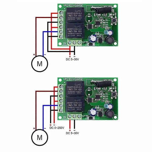 433MHz Fjärrkontrollbrytare Trådlöst Relä 2CH Modul