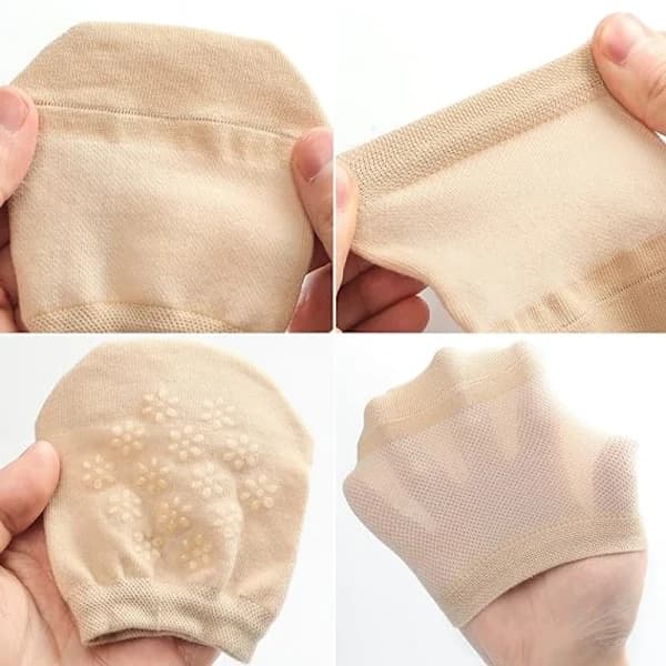 6 par osynliga halvsockor för kvinnor, dolda tåskyddssockor för mules 4 Pairs