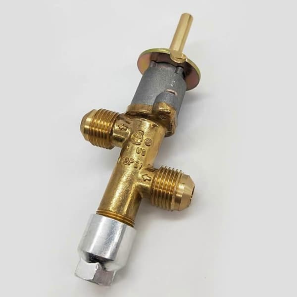 Gasskontrollventil for peis med termoelementknapp