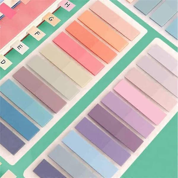 Sidemarkører, Morandi Sticky Note Tabs Fargede Skrivbare og Flyttbare Bokmerker Strip Inde