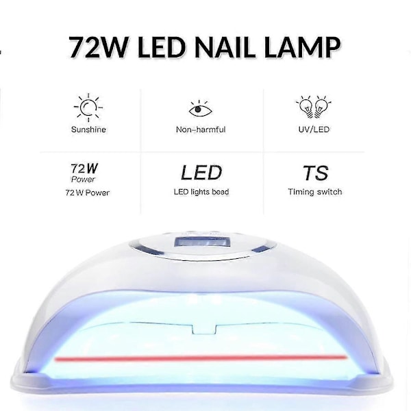 Negletørrere UV Lampe 72w 5 Pro Led Neglelampe