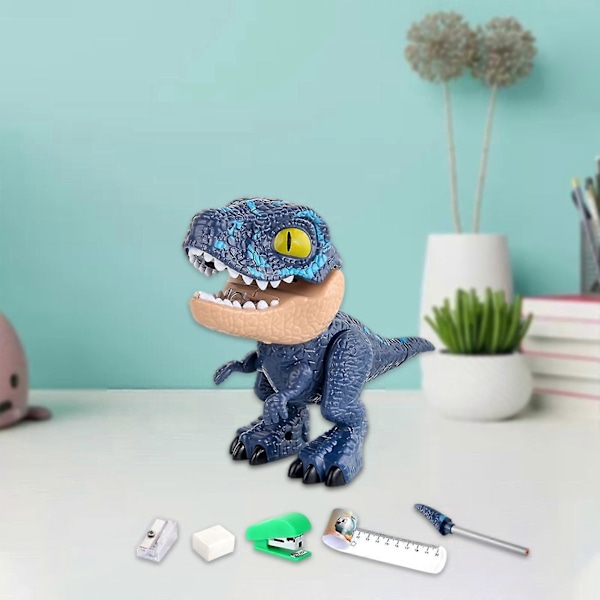 Pedagogisk DIY Demontering Dinosaurleker Skrivesaker 5 i 1 til Jul Blå