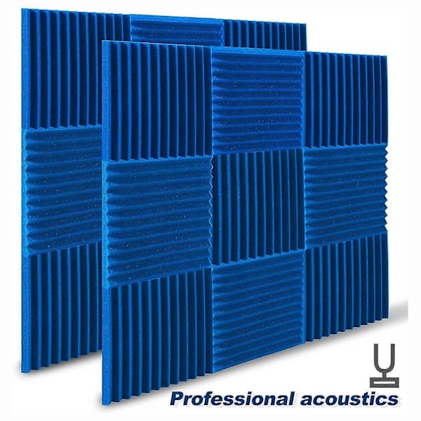 24-pack Akustikskumpaneler 1X12X12 tum, Ljudisolerade Väggpaneler med Brandsäkert Ljud, Ljudpaneler Kilformade för Studios, Hem