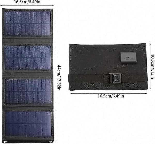 10W Bærbar Solpaneloplader med USB, Vandtæt Foldbart Solpanel til Tablets og Mere