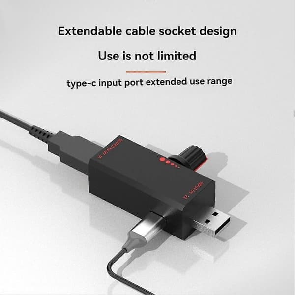 5W 5V Viftehastighetskontroller Induksjonshastighetskontroller med bryterbeskyttelse USB-grensesnitt Bærbar PC Mobiltelefonkjøling Black