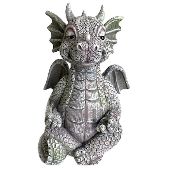 Sød Baby Drage Statue Have Ornament Kunst Resin Håndværk Loong med Små Vinger