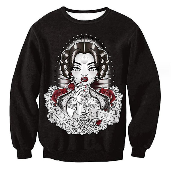 Naisten Halloween collegepaidat Spooky Season pitkähihaiset paidat Crewneck Topit Casual villapaita style 2 XXXL