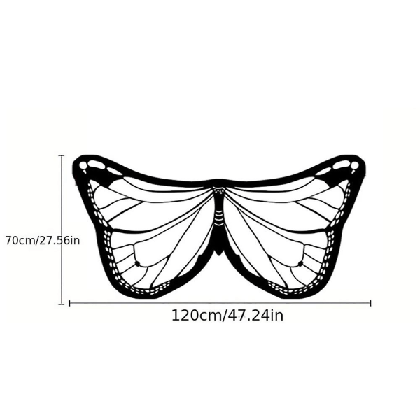 Butterfly Wings Cosplay-kostyme for barn Fairy Wings Sjal Dansefestrekvisitter Gaver style 2
