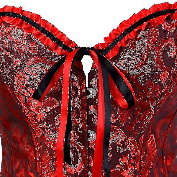Tflycq Sexy Corsets Mekot naisille Plus Size -asu Overbust Burlesque korsetti ja minihame Set Tutu Corselet dark red XXL