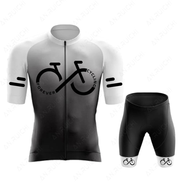 Set 2023 Kesä Ropa Ciclismo Miesten Polkupyörän Pyöräilyvaatteet Gradienttiväri Maastopyöräpaita Urheilupuku A11 XS