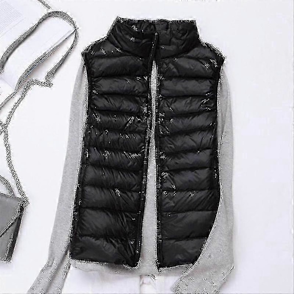 Ærmeløs Vinter Gilet til Kvinder - Letvægts Vatteret Puffer Dun Vest For Varme