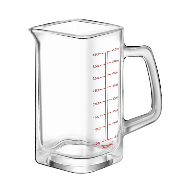 4 Ounce 120ML Mätkopp Mini Mätglas Glas Kopp Espresso Glas Kopp Pipar för Kaffebar Bartenderverktyg