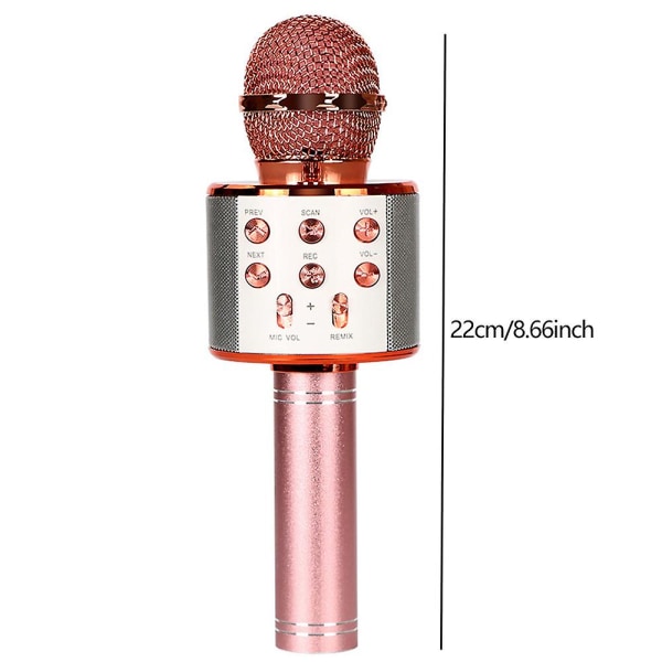 5 i 1 trådløs karaoke mikrofon bærbar håndholdt mikrofon høyttaler Maskingaver Rose Gold