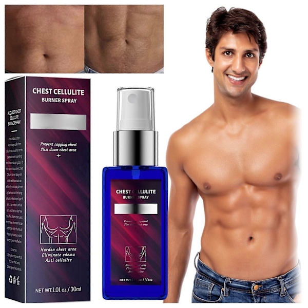 Gynekomasti Reduktionsspray, Gynekomasti Reduktion Cellulitspray, Bröstcellulitförbränningsspray för Män, Fettreducerande Spray för Mäns Bröst