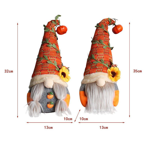 Halloween Party Pehmo Gnome Pumpkin Dwarf täytetty nuken koristelu style 2