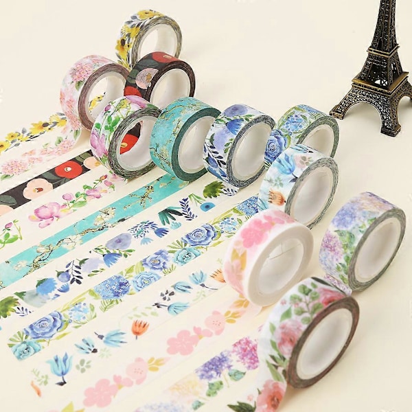 Söta Växter Blommor Självhäftande Washi Tejp DIY Dekorativ Maskeringstejp Scrapbooking