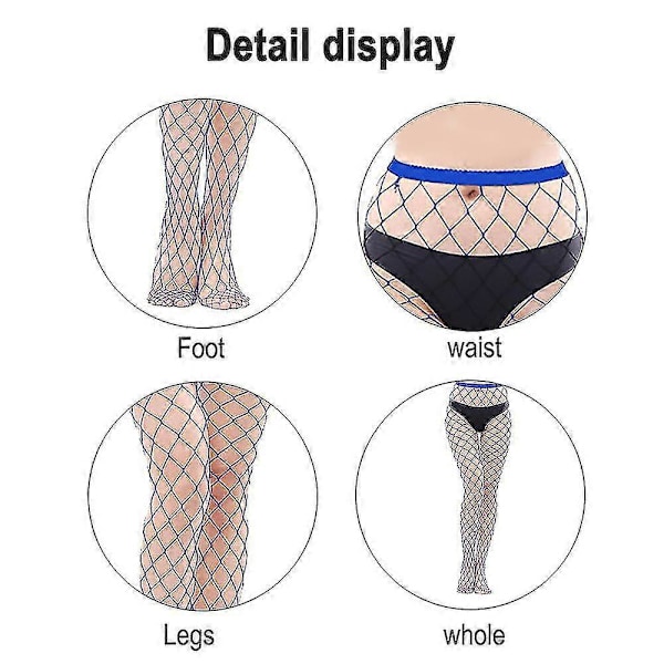 Högmidjade Fisknätsstrumpbyxor Dam, Hög Midja Fisknät Tights (One Size)