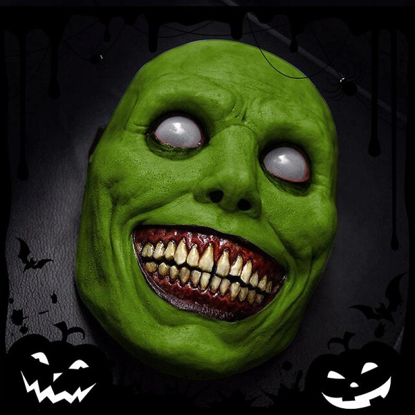 Halloween Happy Exorsist Mask Smil White Eyed Demon Hodeplagg Terror Latex Mask Halloween Festrekvisita Cos Kostyme Dressing Høy kvalitet Green