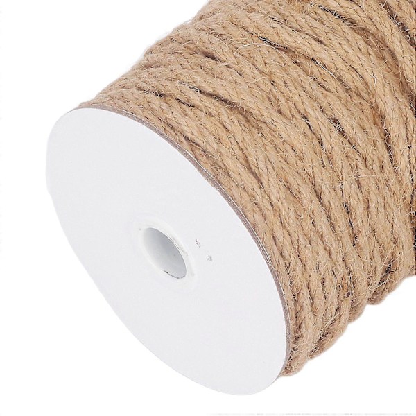 Jute Snöre 50M Längd 5mm Diameter 4-trådig Jute Rep DIY Hantverkstillbehör Heminredning
