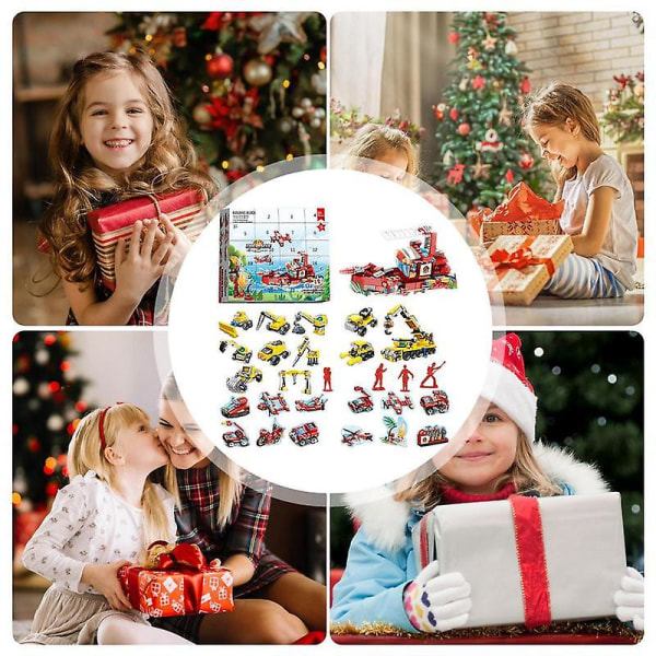Adventskalender Byggeklosser leketøy for barn Adventskalender for utvikling av tålmodighet Kalenderleketøy for barn julegave style 1