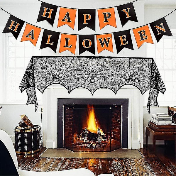 Halloween-seppele, kurpitsa, lepakko, kallo Halloween-koristelu, Happy Halloween Garland, kauhukoristelu Halloween-banneri, Halloween-pöydän koristelu,