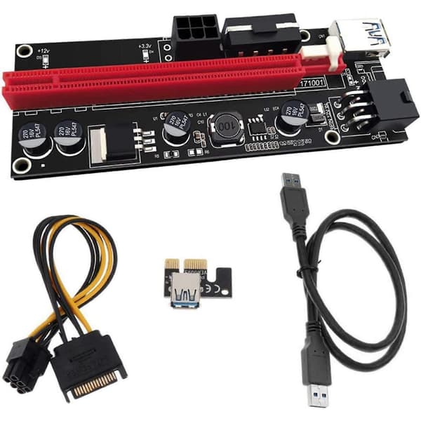PCI-e Riser Card Express Kabel 1x Til 16x Grafisk Forlængerkabel 60cm USB 3.0 Forlængerkabel (sort linje)