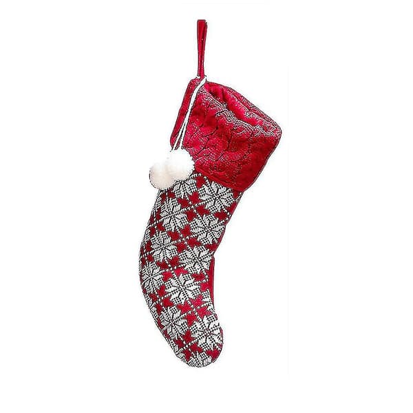 Julklappsstrumpa med julmönster, festlig dekoration, presentpåse (ruipei)