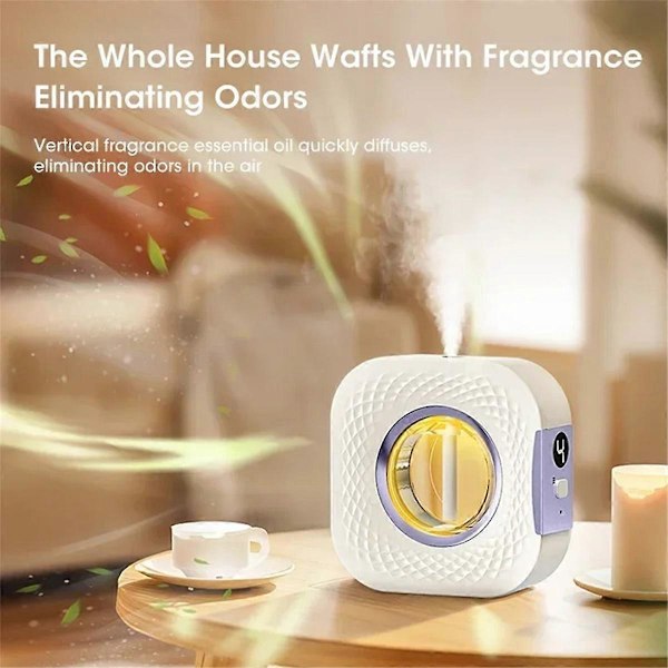 Smart Aroma Diffuser Luftrenser Digitalt Display Plante Eteriske Oljer 4 Gir Veggmontering Bordplate U