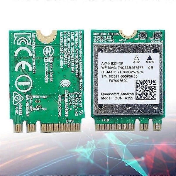 Trådløs Adapter Atheros QCNFA222 AW-NB234NF 2-NGFF Bluetooth-kompatibel 4.0 Trådløst Kort til Bærbar Desktop