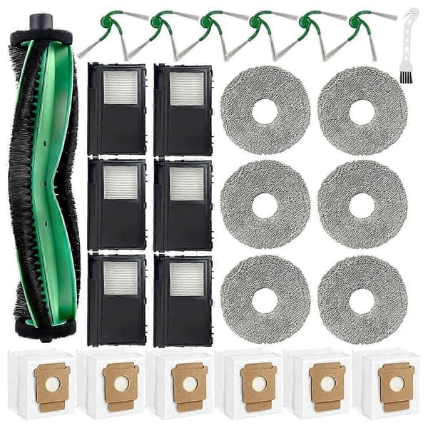 26 kpl lisävarustesarja iRobot Roomba 415X/Plus 516 Combo/Plus 575 Combo -imuriin, pääsivuharja, moppisuodatin, pölypussit