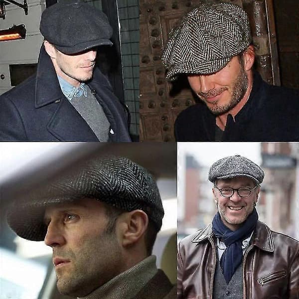 Newsboy Beret Baker Boy Herrhatt Mode Varm Elastisk Platt Keps Herr