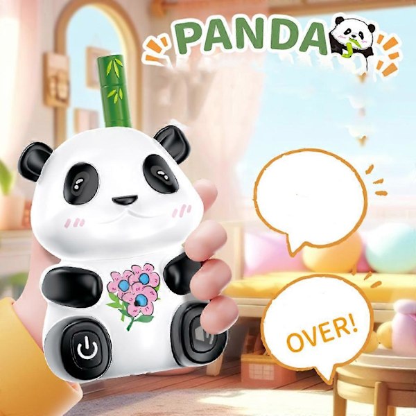 Elektrisk Walkie Talkie Legetøj til Småbørn Børn Tegneserie Panda Intercom Legetøj 2 STK