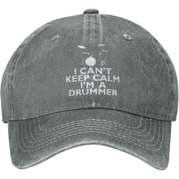 Jeg kan ikke roe meg ned, jeg er en trommeslager Unisex Cowboyhatt Baseball Caps Justerbar Sport Golf Denim Casquette Cap Style 1457