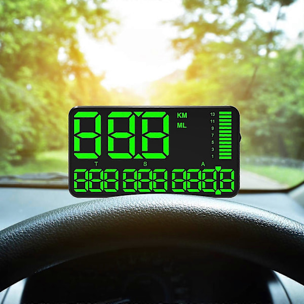 5,5 tommer GPS-speedometer kilometertæller HUD digitalt display, med overhastighedsalarm til alle køretøjer, biler, lastbiler, cykler, motorcykler, hastighed, kørelængde 24