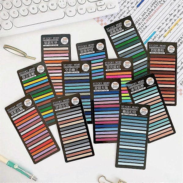Transparent Rainbow Index Memo Pad It Klæbende Notesblokke Papir Klistermærker Noter Skoleartikler Kawaii St