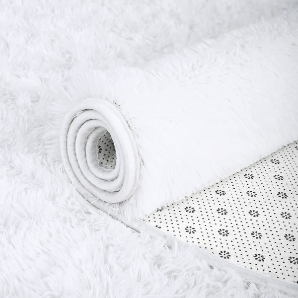 Tflycq Oval Fluffy Tæppe Tæpper, Moderne Plys Shaggy Area Tæppe til børn Soveværelse Ekstra behageligt sødt børnetæppe Sengetæppe til drenge piger Værelsesindretning