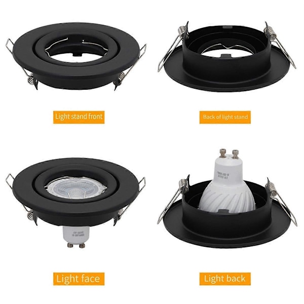 LED Spotlights Ram Justerbar Downlight LED-hållare Utskärning 70mm för MR16 Glödlampa Hållare Infälld LED