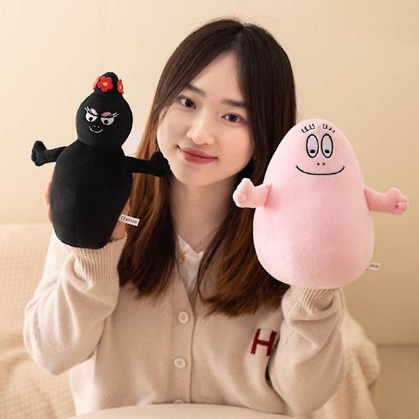 Barbapapa Plys Legetøj Anime Barbapapa Dukke Blødt Fyldt Legetøj Kawaii Barbapapa Monster Dukke Pude Børn Fødselsdags Julegave black  hairy