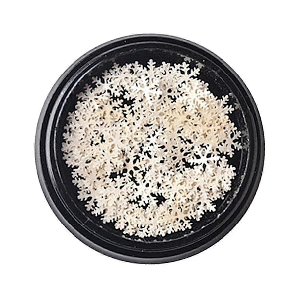 1 Burk 3D Nagelkonst Dekoration Färgglada Multiformade Glitter Paljetter Berlocker Vit